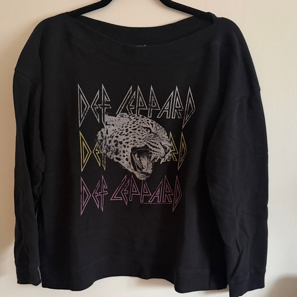 Maurices Black Sweatshirt with Def Leppard Graphic